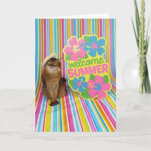Welcome Summer Featuring Summer the Somali Cat Kaart (Voorkant)