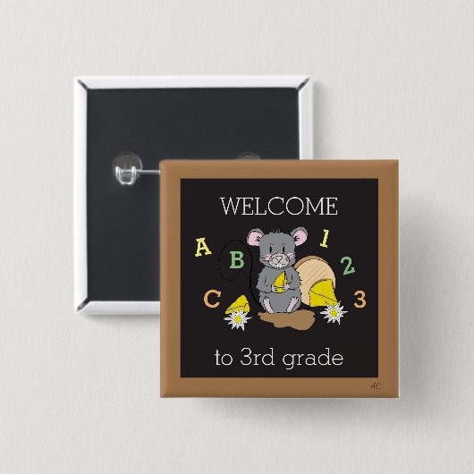 Welcome the 3rd grade | 1st day of school button (Voorkant /achterkant)