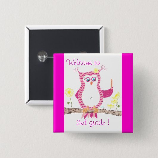 Welcome to 2nd graad student pin button (Voorkant /achterkant)