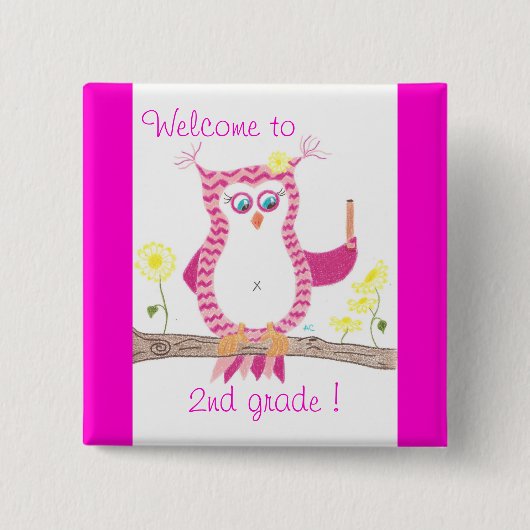 Welcome to 2nd graad student pin button (Voorkant)