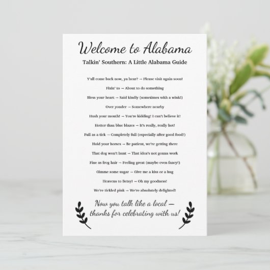 Welcome to Alabama Personalized with Local Phrases (Staand voorkant)
