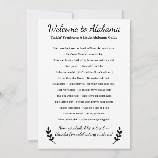 Welcome to Alabama Personalized with Local Phrases (Achterkant)