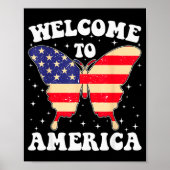 Welcome To America Patriotic Butterfly New America Poster (Voorkant)