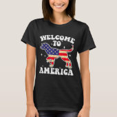 Welcome To America Patriotic Dog New American Citi T-shirt (Voorkant)