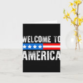 Welcome To America Patriotic Usa Flag New American Kaart (Gele Bloem)