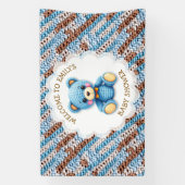 Welcome to Baby Shower | Crochet Teddy Bear Spandoek (Verticaal)