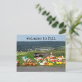 welcome to fall pumpkin farm post card briefkaart (Staand voorkant)