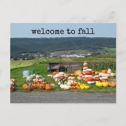 welcome to fall pumpkin farm post card briefkaart (Voorkant)