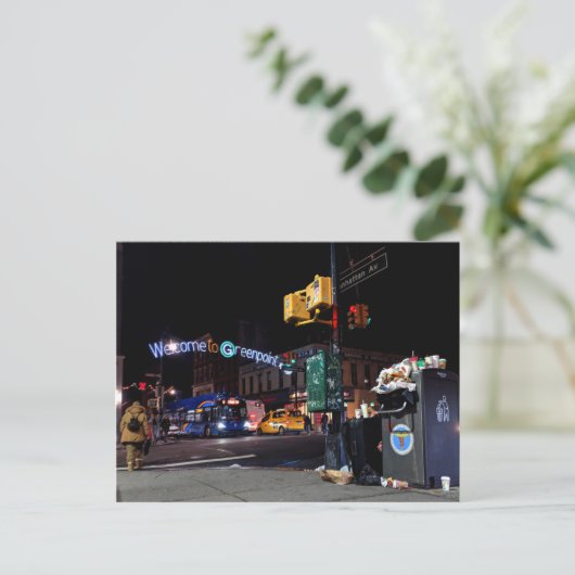 Welcome To Greenpoint The Garbage Spot Feestdagenkaart (Staand voorkant)