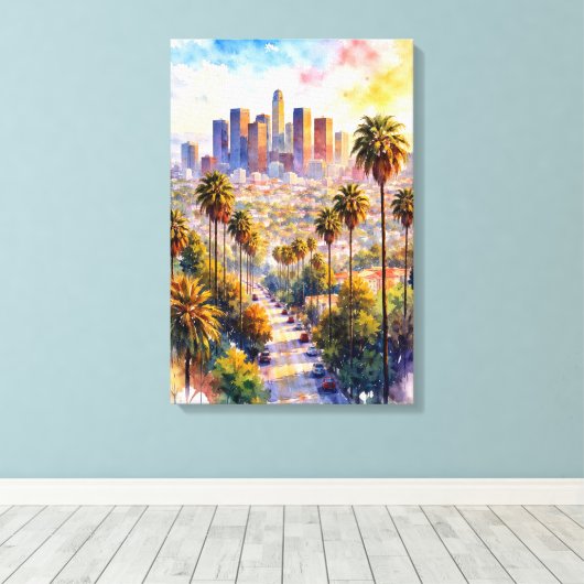 Welcome To Los Angeles Canvas Afdruk (Insitu (Houten vloer))