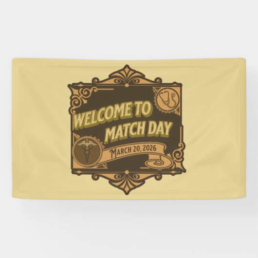 Welcome to Match Day 2026 Celebration Party Spandoek (Horizontaal)