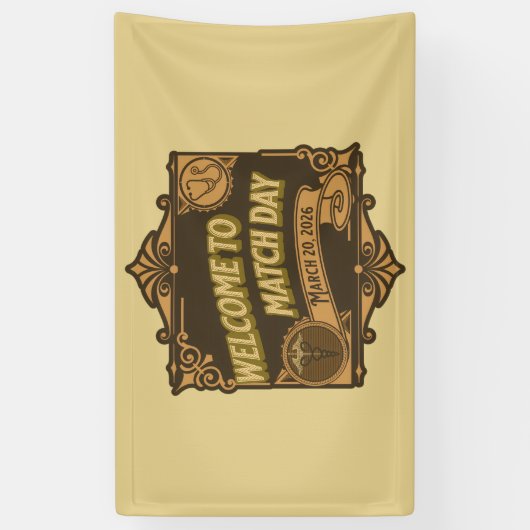 Welcome to Match Day 2026 Celebration Party Spandoek (Verticaal)