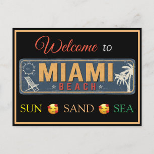 Welcome to Miami Beach, Florida Postcard Feestdagenkaart