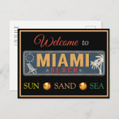 Welcome to Miami Beach, Florida Postcard Feestdagenkaart (Voorkant / Achterkant)