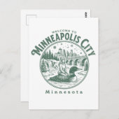 Welcome to Minneapolis City Minnesota Briefkaart (Voorkant / Achterkant)