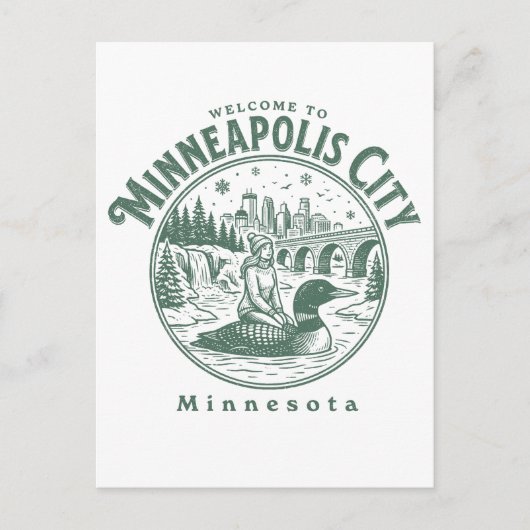 Welcome to Minneapolis City Minnesota Briefkaart (Voorkant)