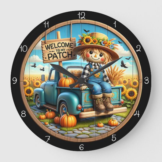Welcome To My Patch Scarecrow Grote Klok (Voorkant)