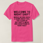Welcome to night shift 1 t-shirt (Design voorkant)