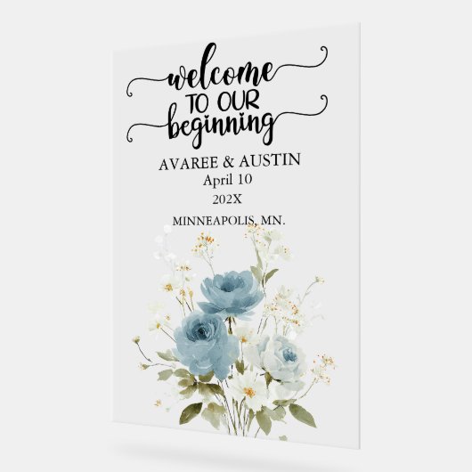 Welcome to our Beginning Wedding  Acrylic Sign Acryl Bord (Hoek)