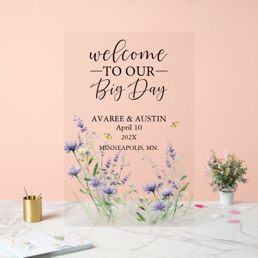 Welcome To Our Big Day Wedding Acryl Bord (Huwelijk)