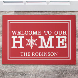 Welcome to Our Christmas Home Deurmat