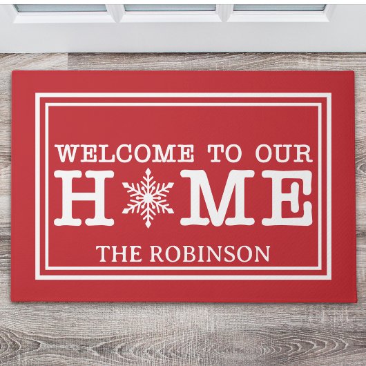 Welcome to Our Christmas Home Deurmat