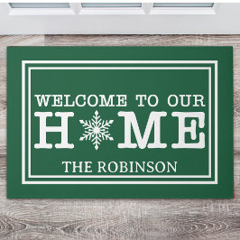 Welcome to Our Christmas Home Deurmat
