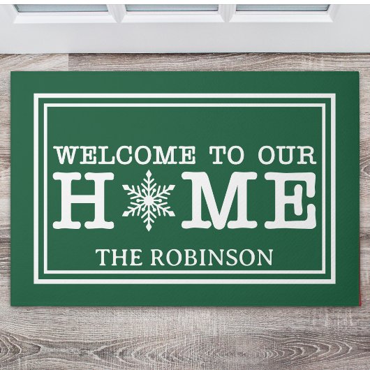 Welcome to Our Christmas Home Deurmat