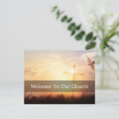 Welcome To Our Church Sunrise Dove Visitors Briefkaart (Staand voorkant)
