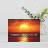 Welcome To Our Church Visitors Big Sunset Kaart (Staand voorkant)