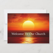 Welcome To Our Church Visitors Big Sunset Kaart (Voorkant)