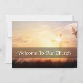 Welcome To Our Church Visitors Cross Sunrise Kaart (Voorkant)