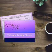 Welcome To Our Church Visitors Purple Sunset Kaart