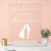 Welcome to Our Forever Elegant Wedding Welcome Acryl Bord (Huwelijk)