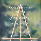 Welcome to Our Forever Script Wedding Welcome Acryl Bord (Neutraal)
