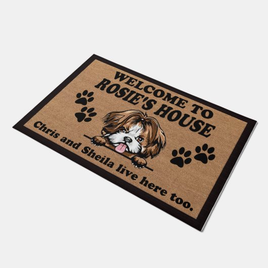 Welcome To Our Home Custom Dog Name Doormat Deurmat (Schuin)