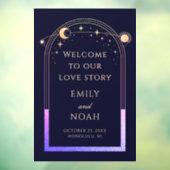 Welcome To Our Love Story Blue Celestial Wedding Raamsticker (Vel 3)