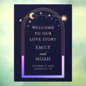 Welcome To Our Love Story Navy Blue Celestial Raamsticker (Vel 3)