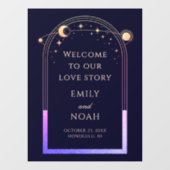 Welcome To Our Love Story Navy Blue Celestial Raamsticker (Vel)