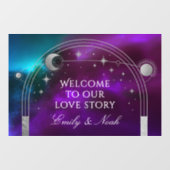 Welcome To Our Love Story Purple Teal Celestial Raamsticker (Vel)