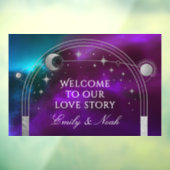 Welcome To Our Love Story Purple Teal Celestial Raamsticker (Vel 3)