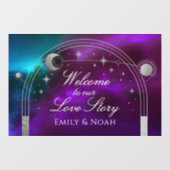 Welcome To Our Love Story Purple Teal Celestial Raamsticker (Vel)
