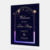 Welcome To Our Love Story Wedding Welcome Sign Acryl Bord (Hoek)