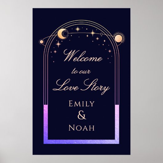 Welcome To Our Love Story Wedding Welcome Sign Poster (Voorkant)