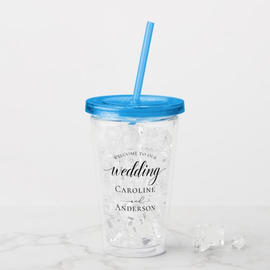 Welcome to Our Wedding Add Name Acryl Drinkbeker (Achterkant ijs)