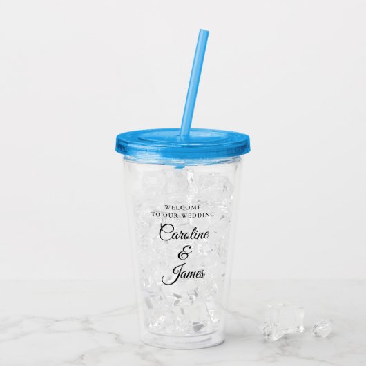 Welcome to Our Wedding Add Name Acryl Drinkbeker (Achterkant ijs)