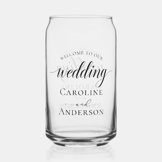 Welcome to Our Wedding  Add Name  Blikvorm Glas (Achterkant)