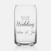Welcome to Our Wedding  Add Name  Blikvorm Glas (Voorkant)