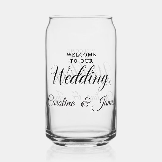 Welcome to Our Wedding  Add Name  Blikvorm Glas (Achterkant)