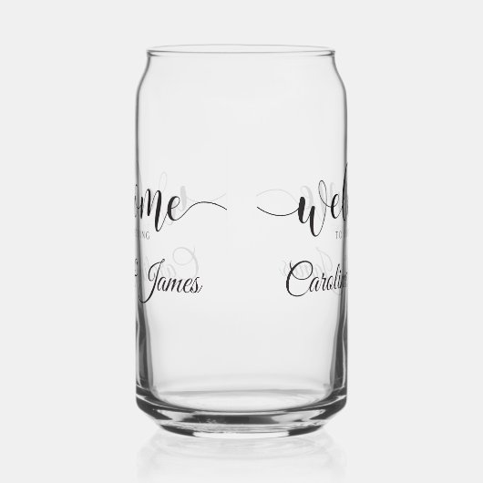 Welcome to Our Wedding  Add Name  Blikvorm Glas (Rechts)